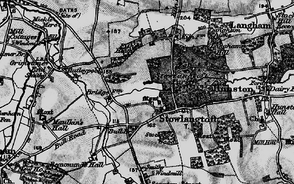 Old map of Stowlangtoft in 1898