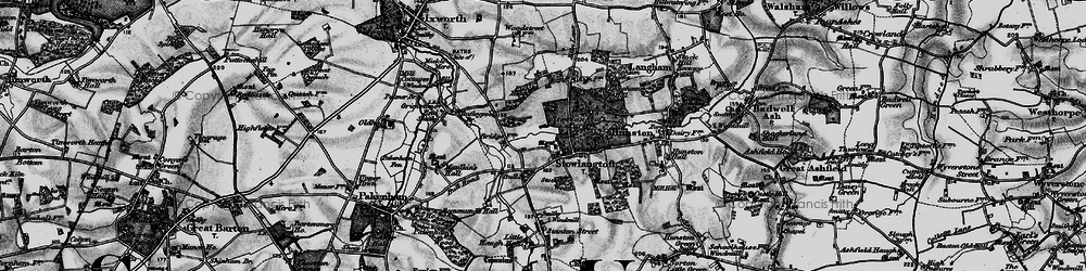 Old map of Stowlangtoft in 1898