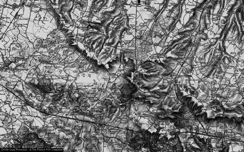 Old Map of Stowting, 1895 in 1895