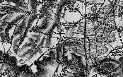 Old map of Stowting Common in 1895