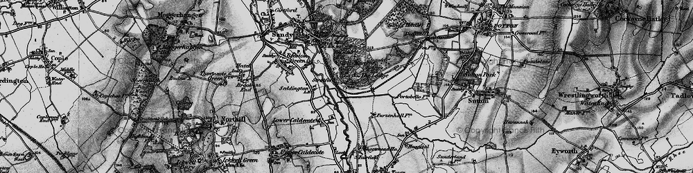 Old map of Biggleswade Common in 1896