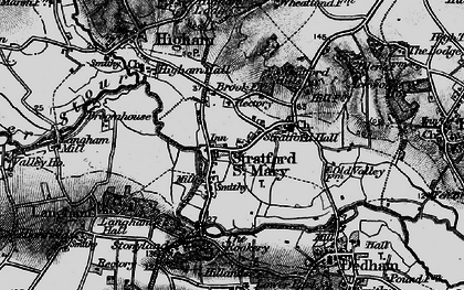 Old map of Stratford St Mary in 1896