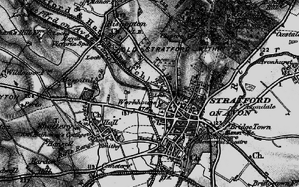 Old map of Stratford-upon-Avon in 1898