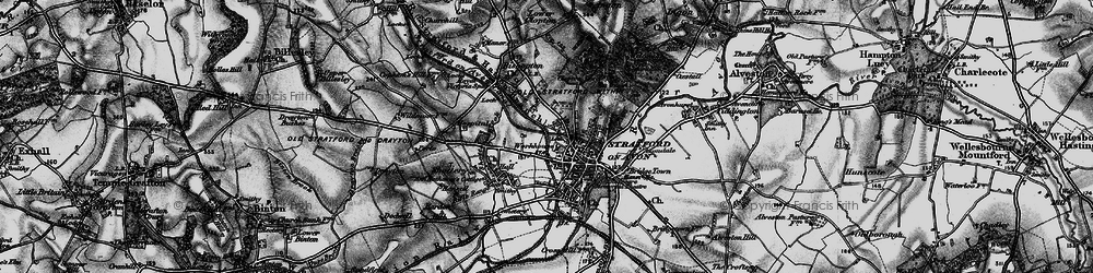 Old map of Stratford-upon-Avon in 1898