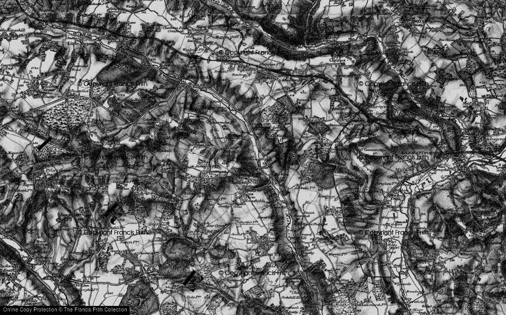 Old Map of Historic Map covering Pollards Wood in 1896