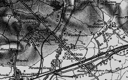 Old map of Stratton St Margaret in 1896
