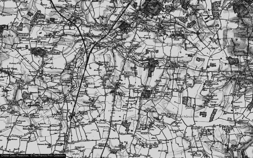 Old Map of Stratton St Michael, 1898 in 1898