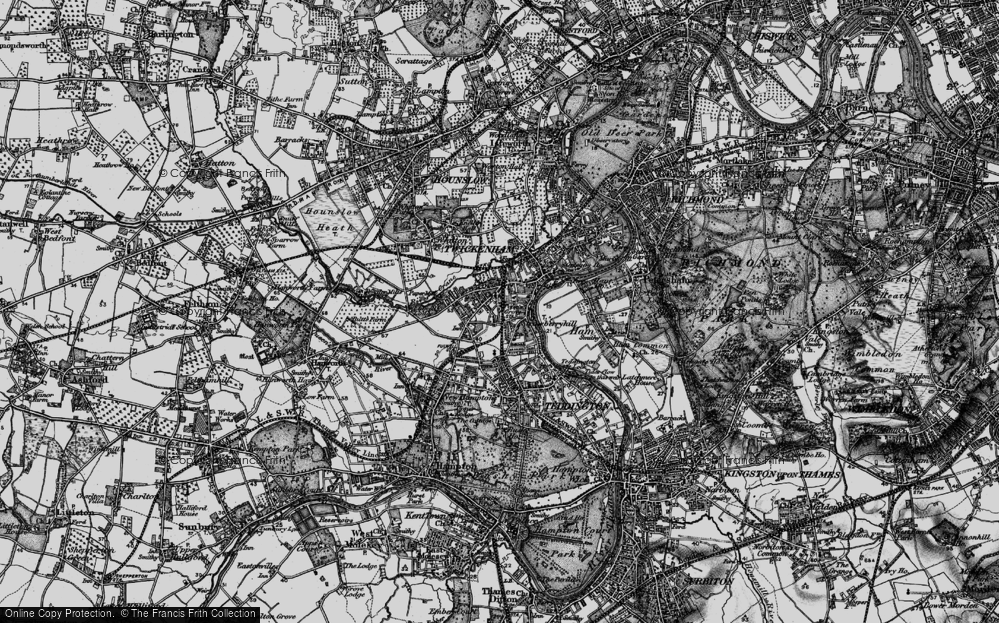 Old Map of Strawberry Hill, 1896 in 1896