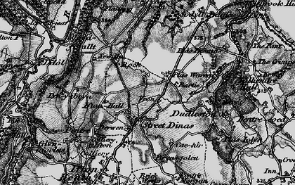 Old map of Street Dinas in 1897