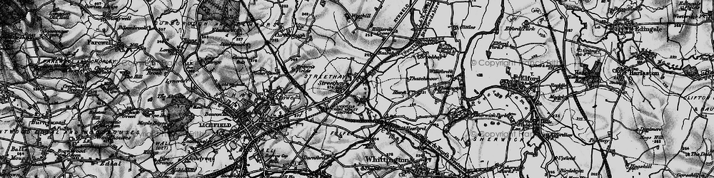 Old map of Streethay in 1898