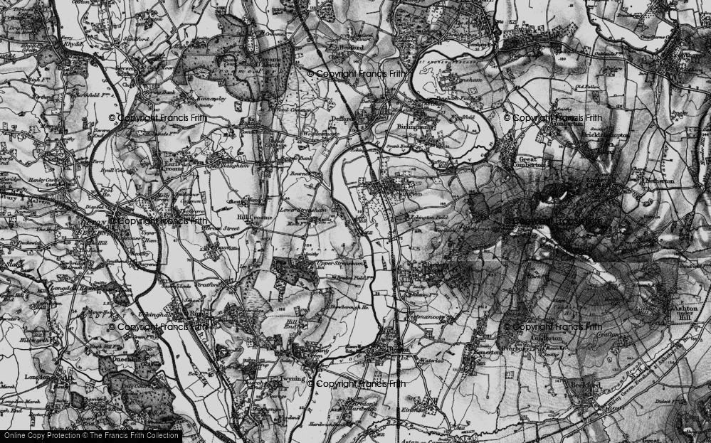 Old Map of Strensham, 1898 in 1898