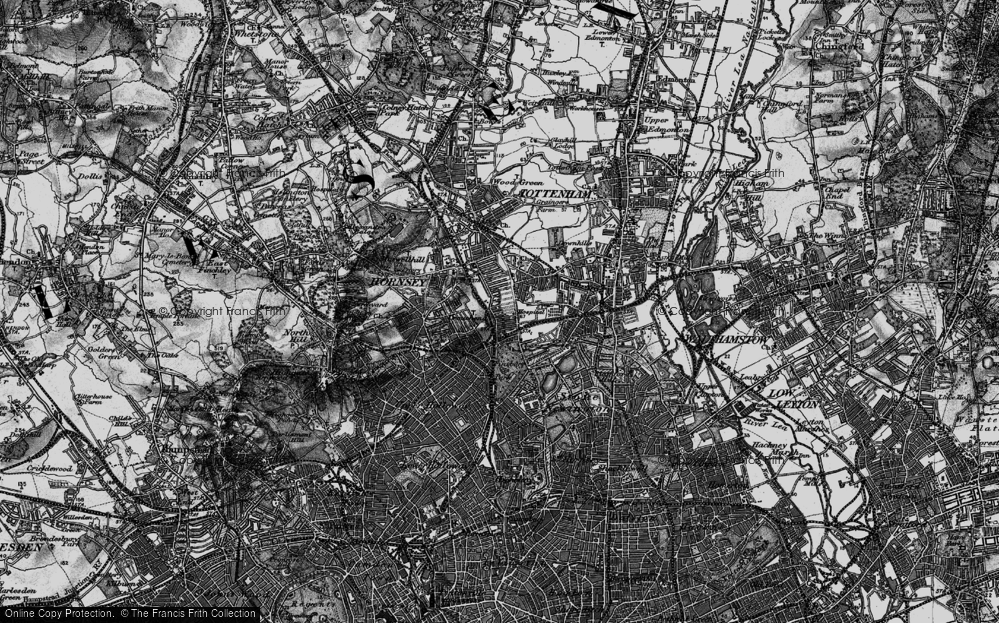 Old Map of Stroud Green, 1896 in 1896