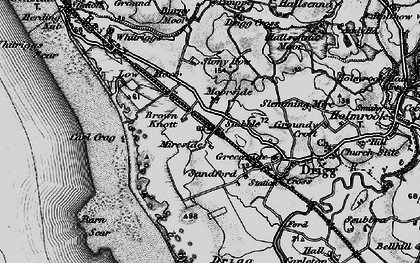 Old map of Burnt Moor in 1897