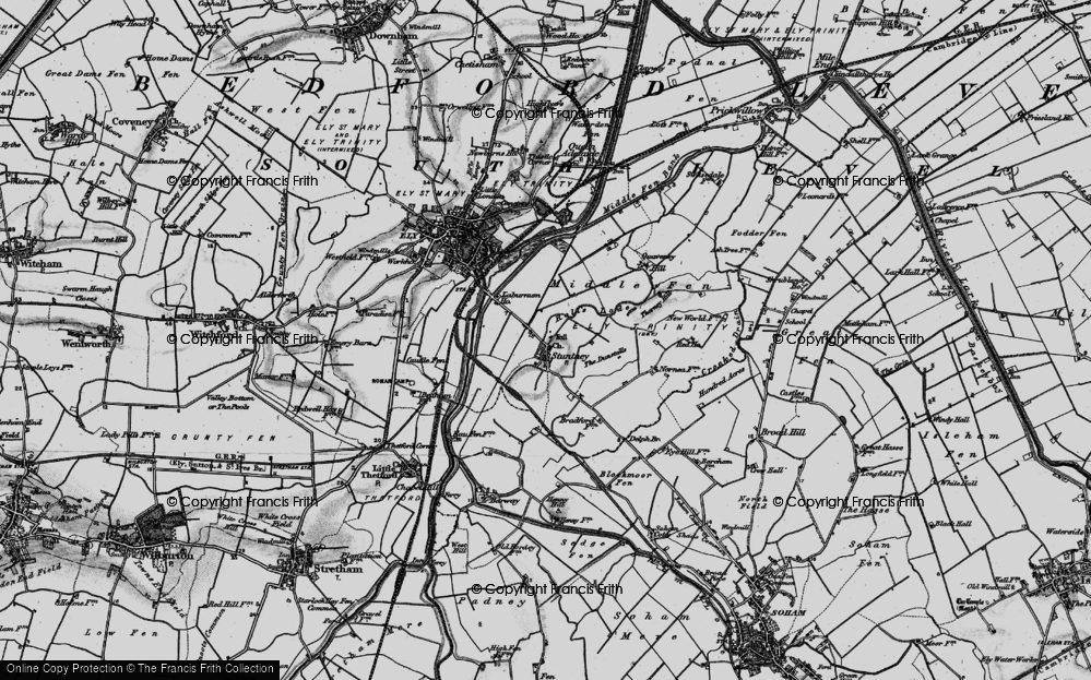 Old Map of Stuntney, 1898 in 1898