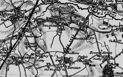Old map of Stuston in 1898