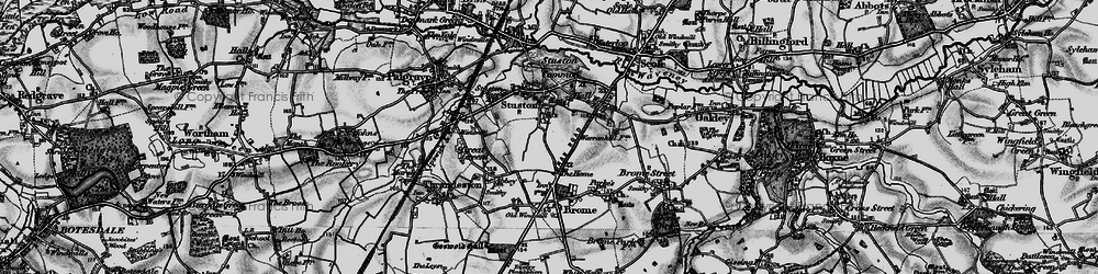 Old map of Stuston in 1898