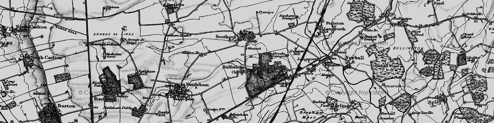 Old map of Sudbrooke in 1899