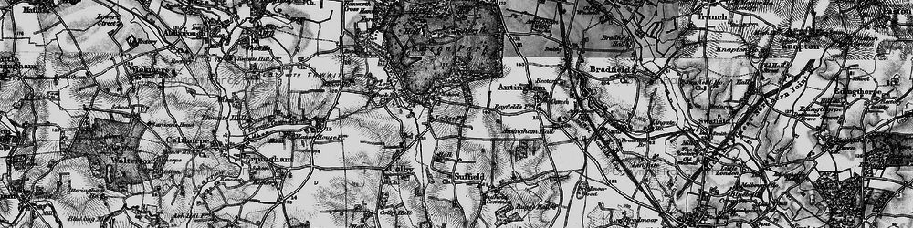 Old map of Suffield in 1898