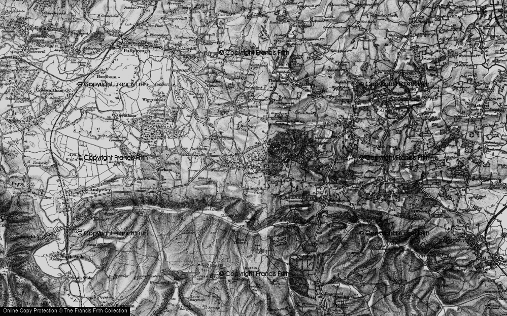 Old Map of Sullington Warren, 1895 in 1895