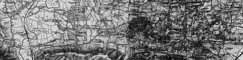 Old map of Sullington Warren in 1895