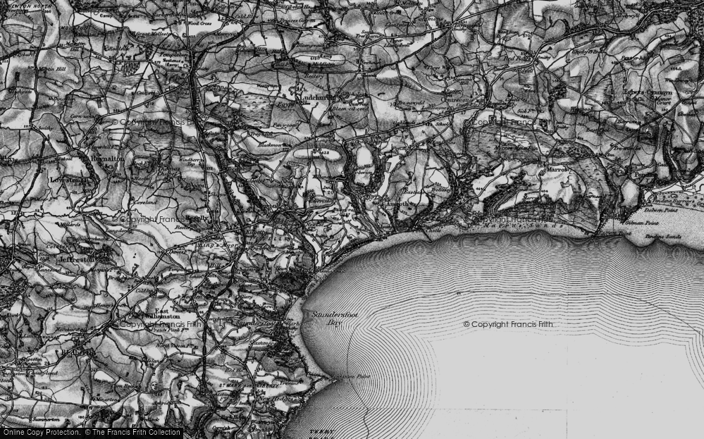 Old Map of Historic Map covering Colby Lodge Garden in 1898