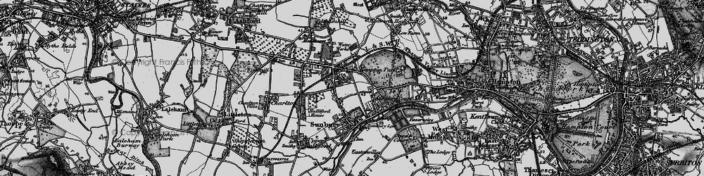 Old map of Sunbury in 1896