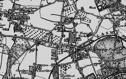 Old map of Sunbury Common in 1896