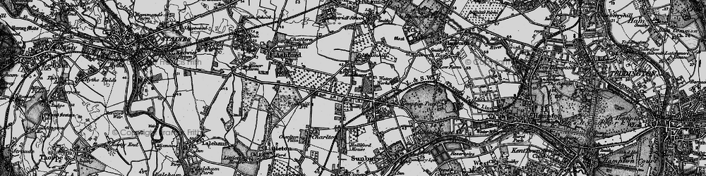 Old map of Sunbury Common in 1896