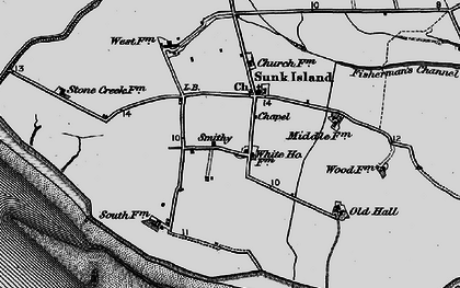 Old map of Sunk Island in 1895