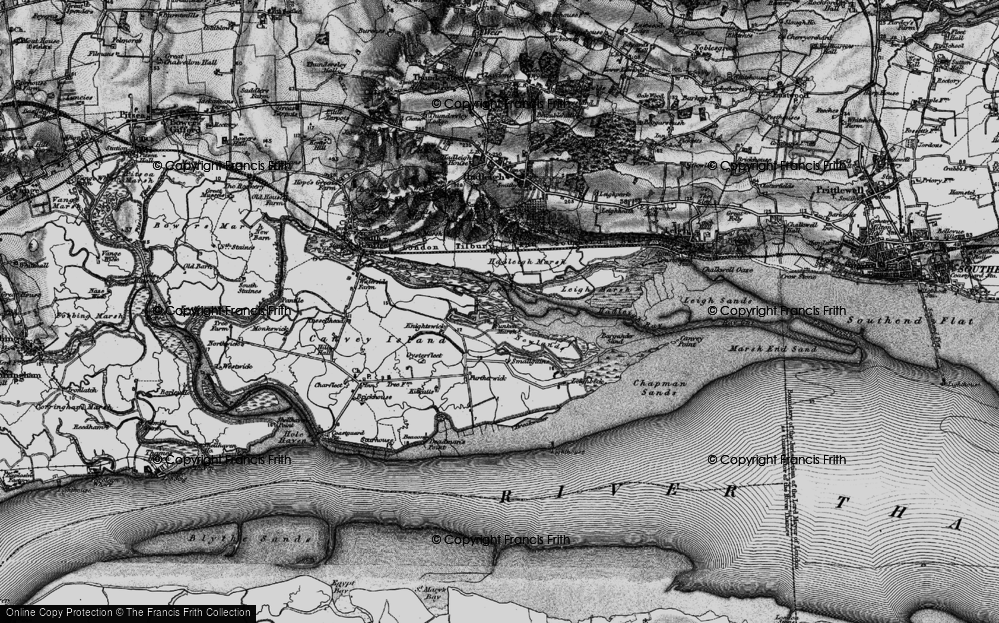 Old Map of Sunken Marsh, 1896 in 1896