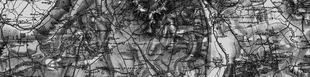 Old map of Sunningwell in 1895