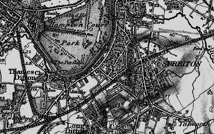 Old map of Surbiton in 1896