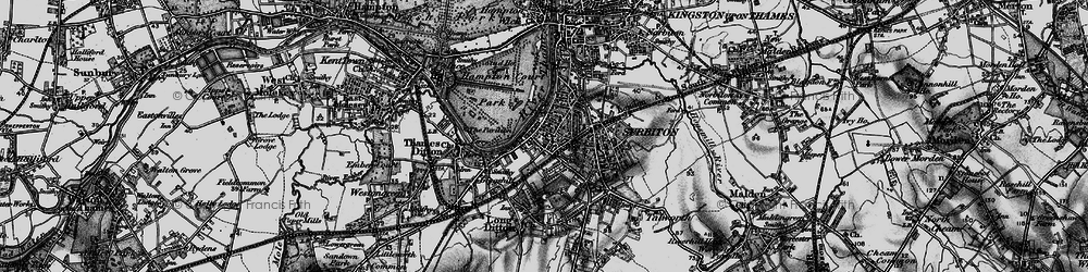 Old map of Surbiton in 1896