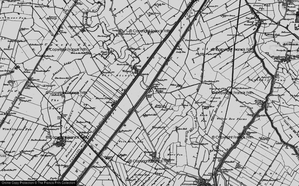 Old Map of Suspension Bridge, 1898 in 1898