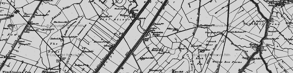 Old map of Suspension Bridge in 1898