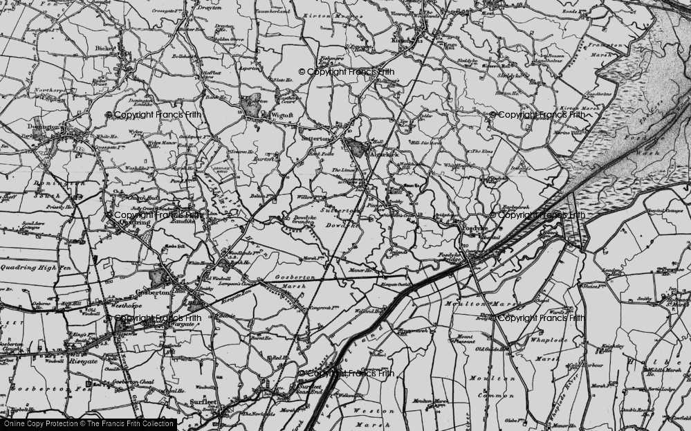 Old Map of Sutterton Dowdyke, 1898 in 1898