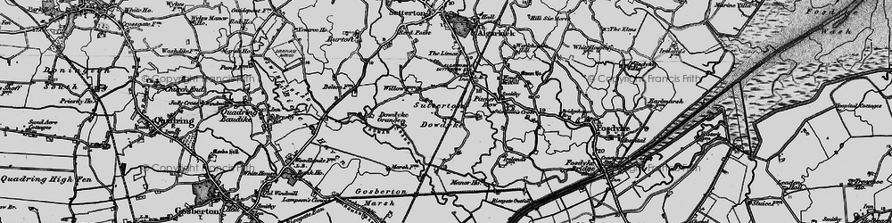 Old map of Sutterton Dowdyke in 1898