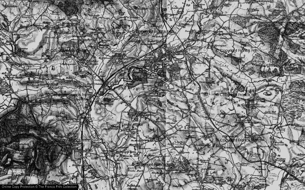 Old Map of Historic Map covering Brownhill Wood in 1897