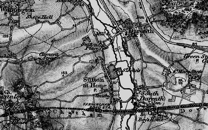 Old map of Sutton at Hone in 1895