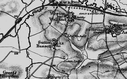 Old map of Sutton Bassett in 1898