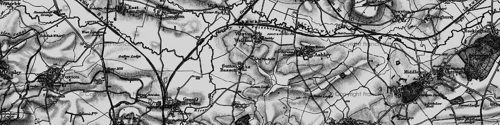 Old map of Sutton Bassett in 1898