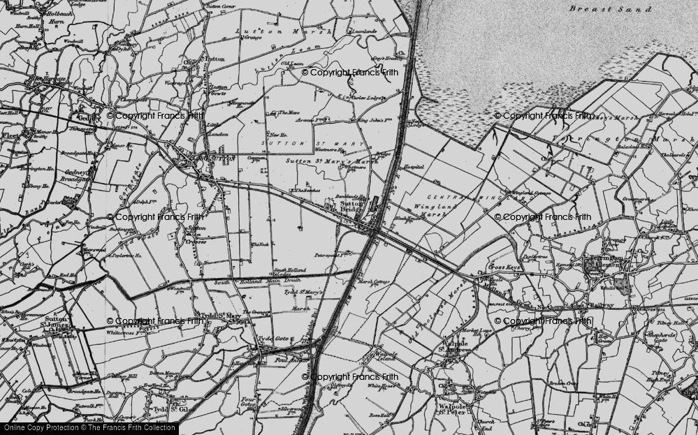 Old Map of Sutton Bridge, 1898 in 1898