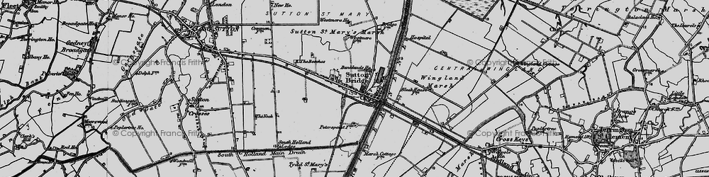Old map of Sutton Bridge in 1898