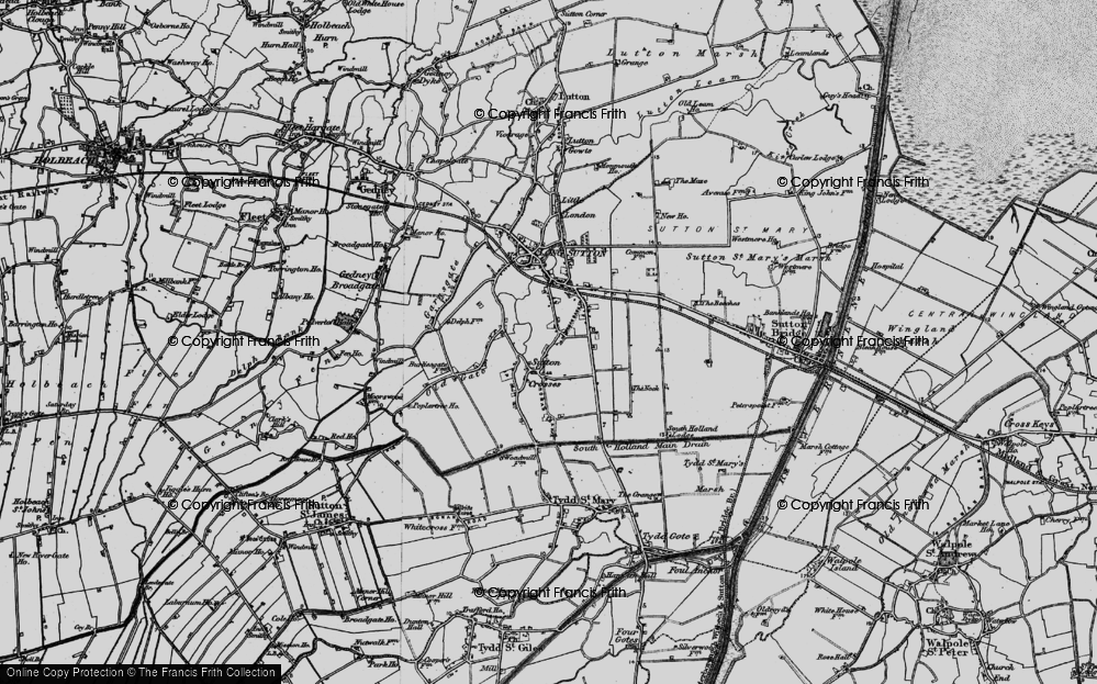 Old Map of Sutton Crosses, 1898 in 1898