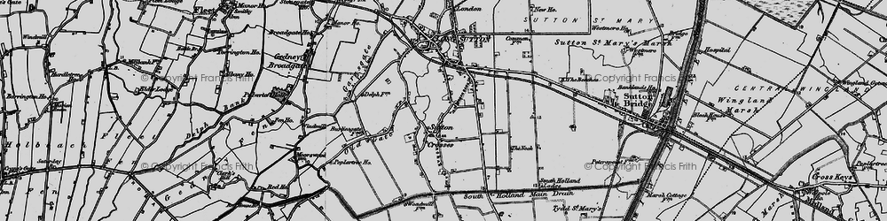 Old map of Sutton Crosses in 1898