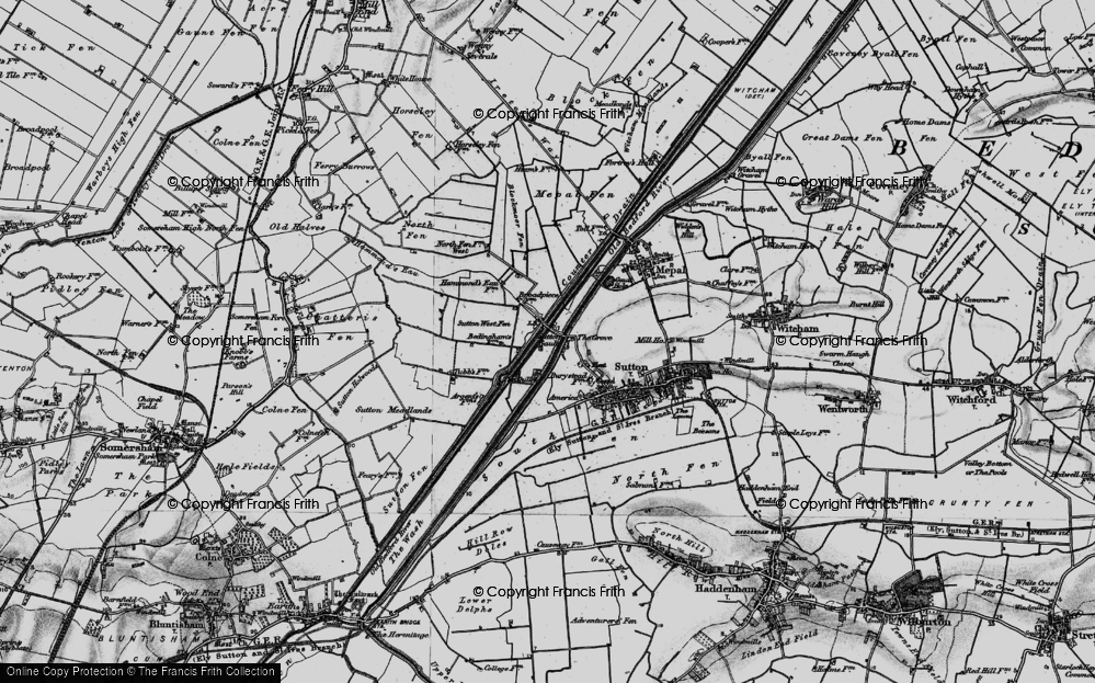 Old Map of Historic Map covering Blockmoor Fen in 1898