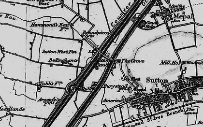 Old map of Sutton Gault in 1898