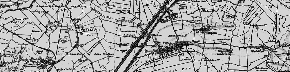 Old map of Sutton Gault in 1898