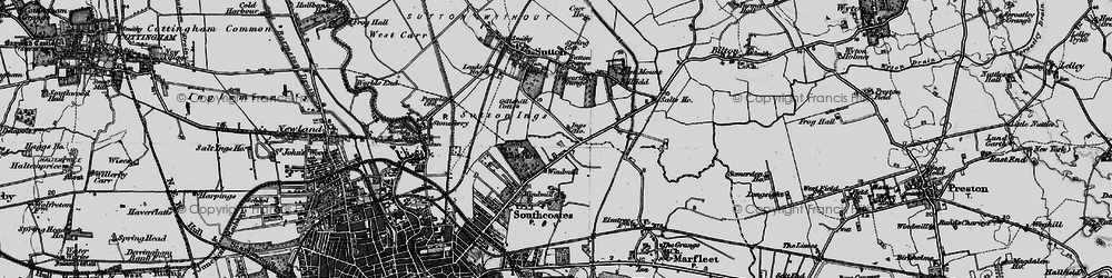 Old map of Sutton Ings in 1895