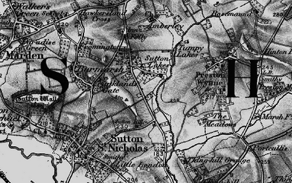 Old map of Sutton Lakes in 1898